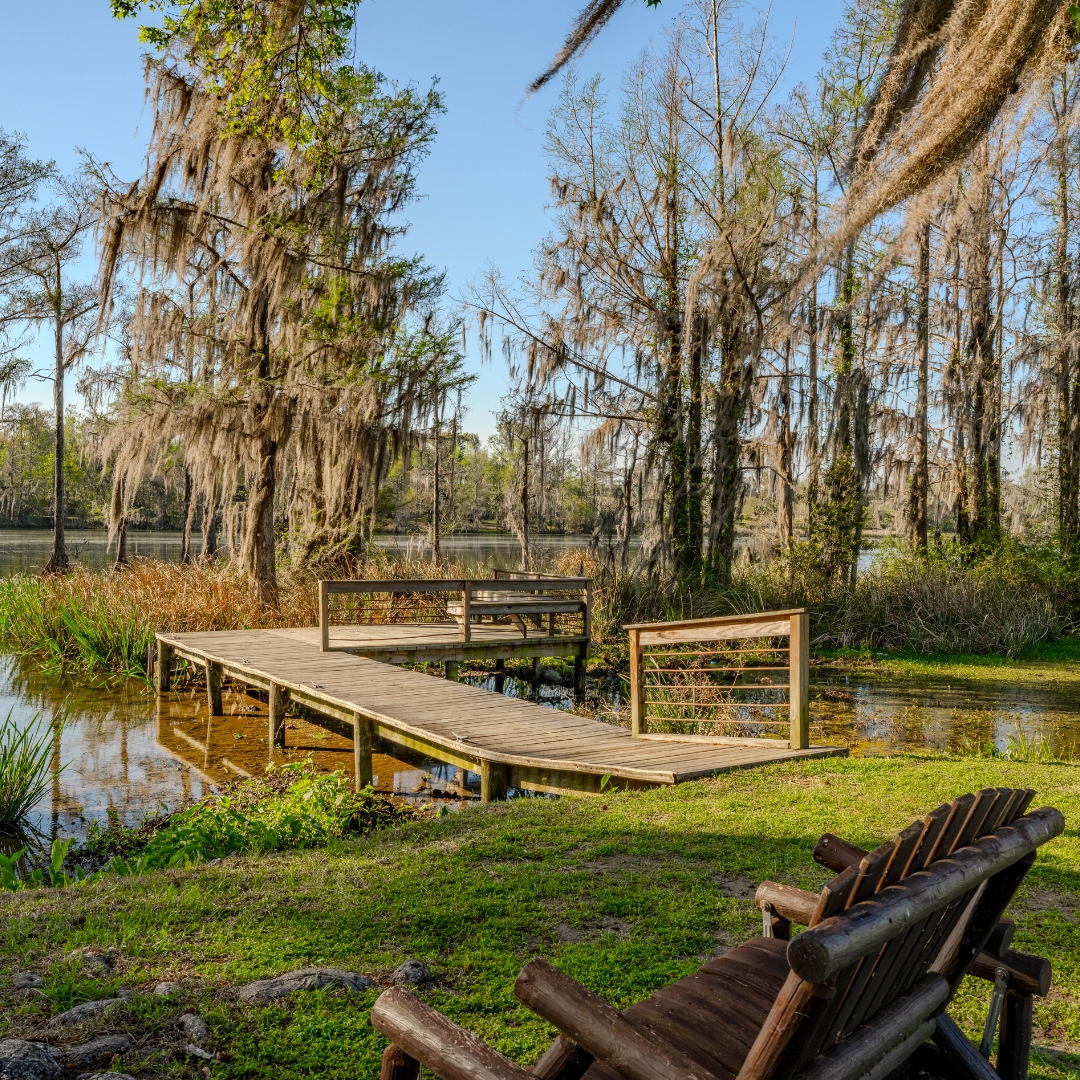 One of many docks at Merritt's Mill Pond